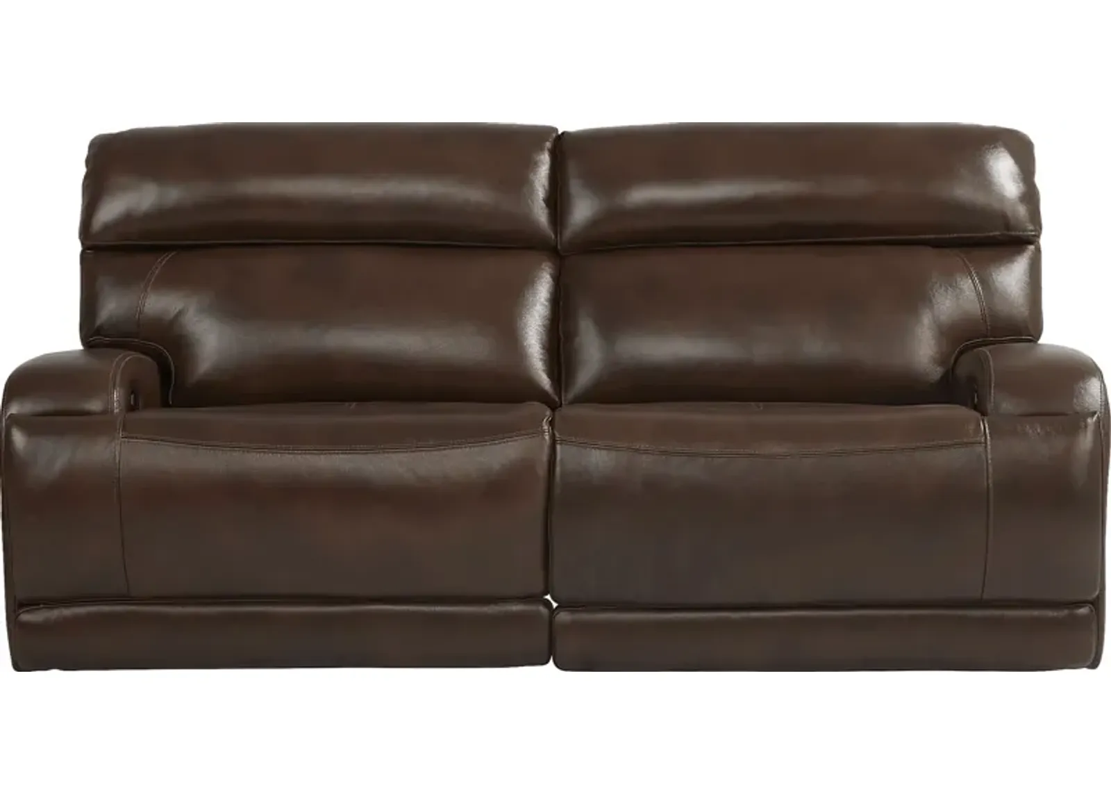 Burgio Brown Leather Dual Power Reclining Sofa