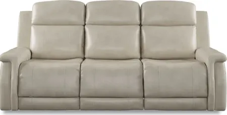 Orsini Beige Leather Dual Power Reclining Sofa