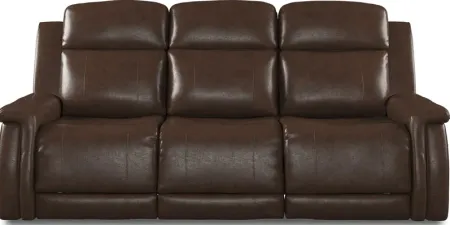 Orsini Brown Leather Dual Power Reclining Sofa