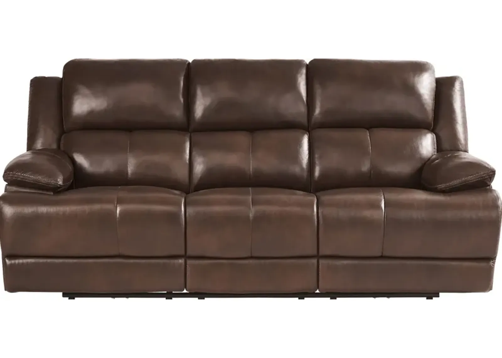 Montefano Brown Leather Power Reclining Sofa