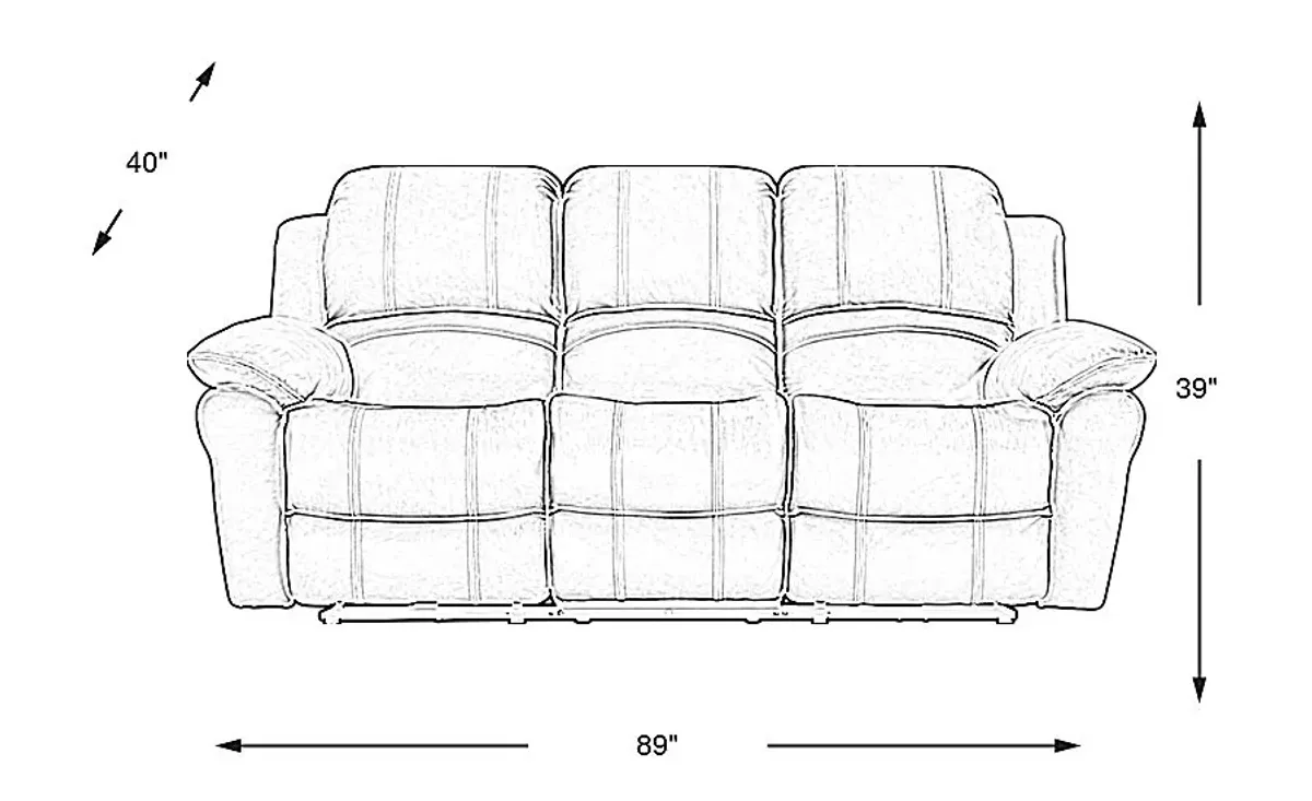 Vercelli Way Aqua Leather Power Reclining Sofa