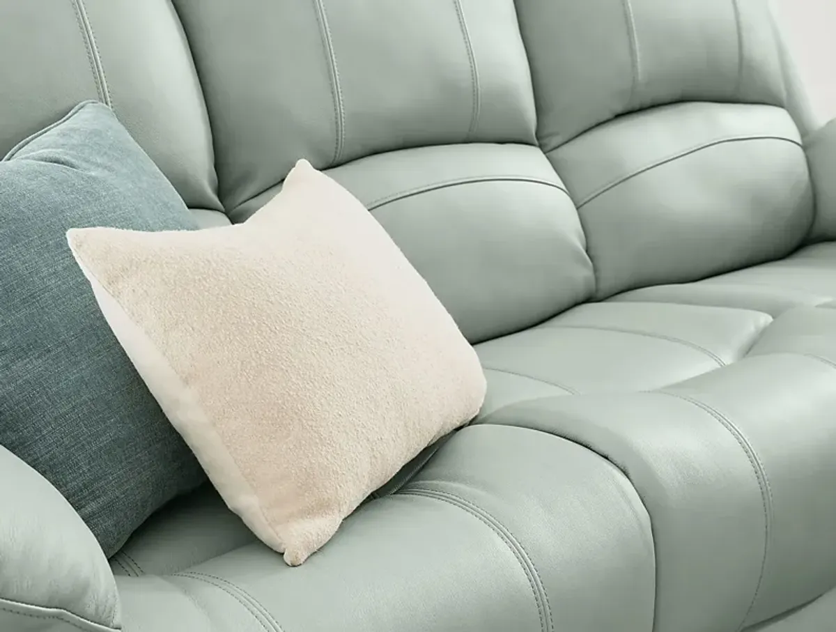 Vercelli Way Aqua Leather Power Reclining Sofa