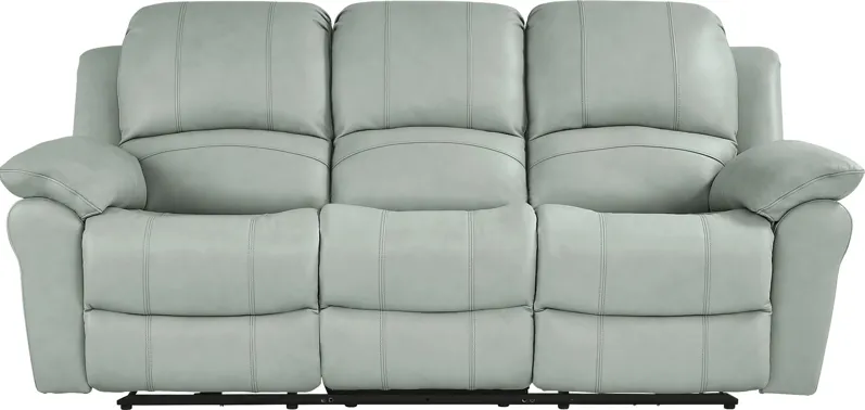 Vercelli Way Aqua Leather Power Reclining Sofa