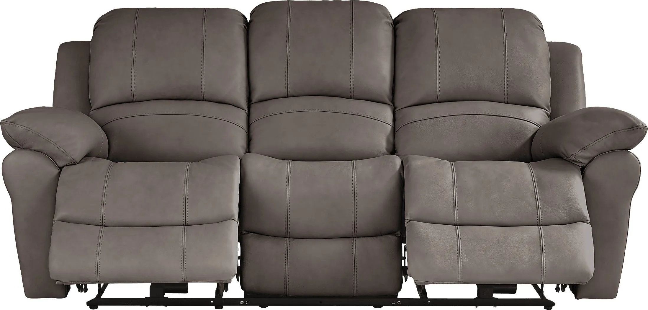 Vercelli Way Gray Leather Power Reclining Sofa