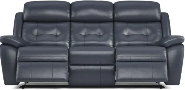 Antonin Blue Leather Power Reclining Sofa