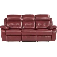 Antonin Red Leather Power Reclining Sofa
