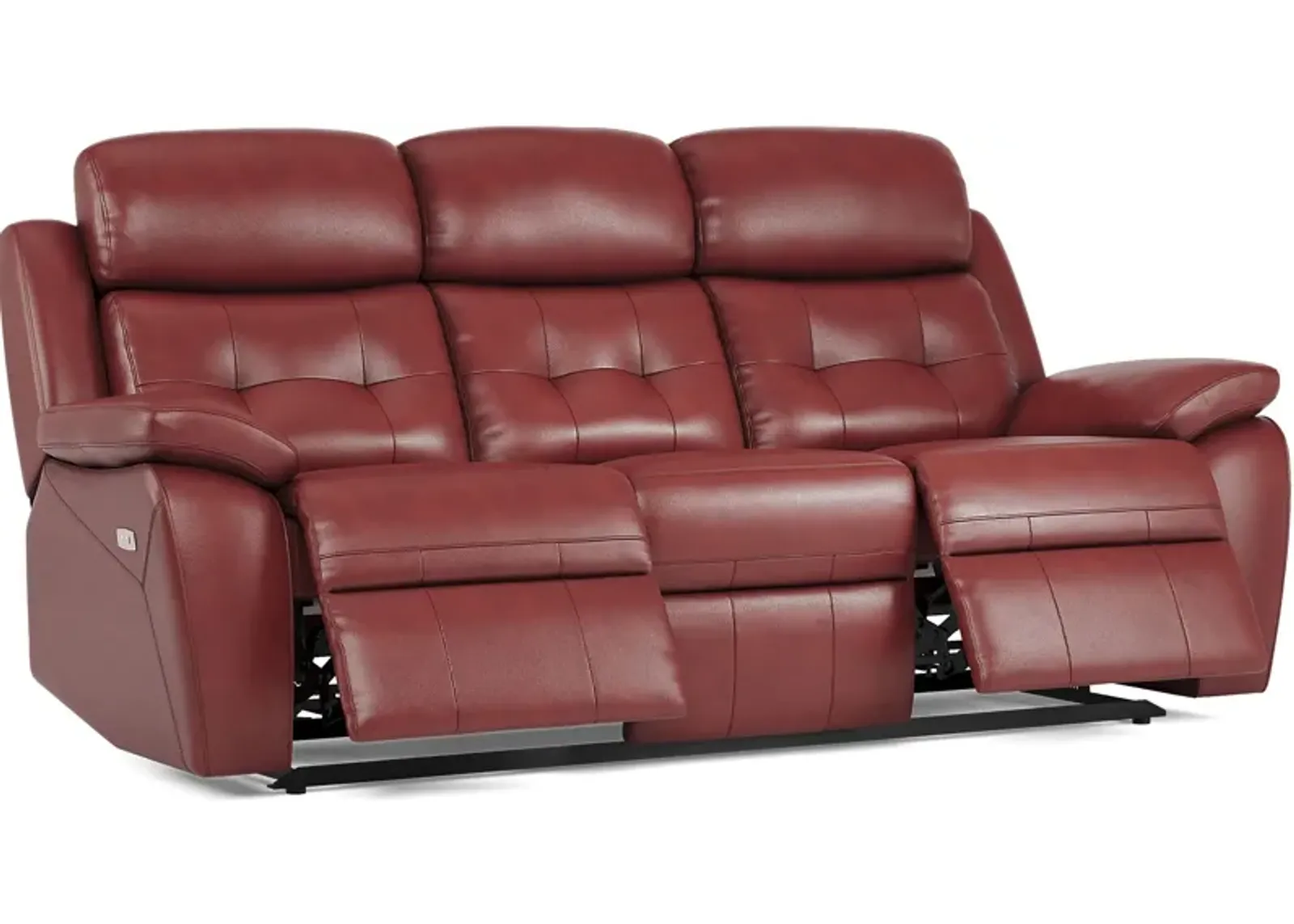 Antonin Red Leather Power Reclining Sofa