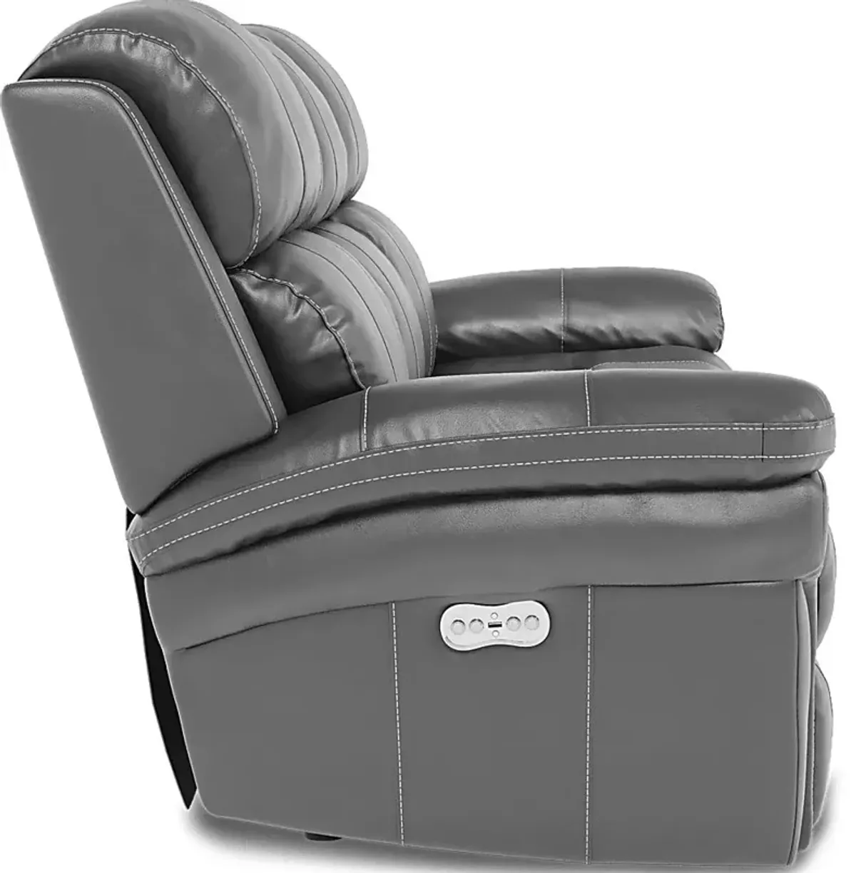 Trevino Place Smoke Leather Dual Power Reclining Sofa