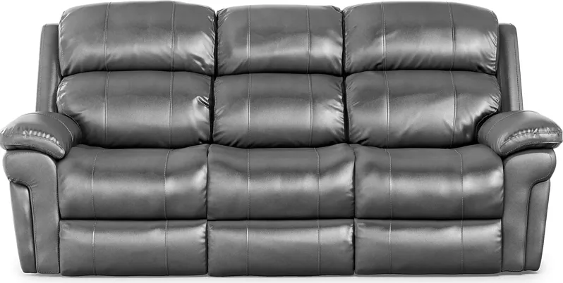 Trevino Place Smoke Leather Dual Power Reclining Sofa