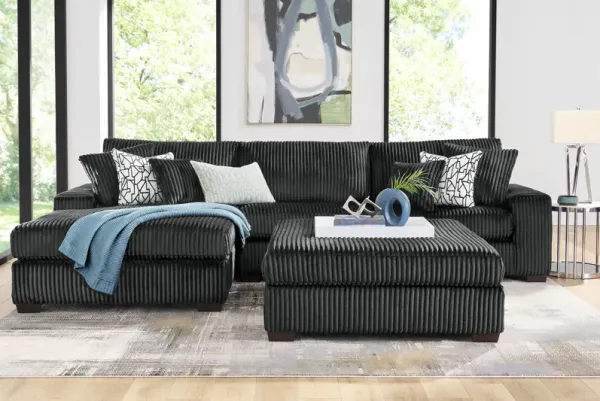 Lexford Park Black 3 Pc Sectional