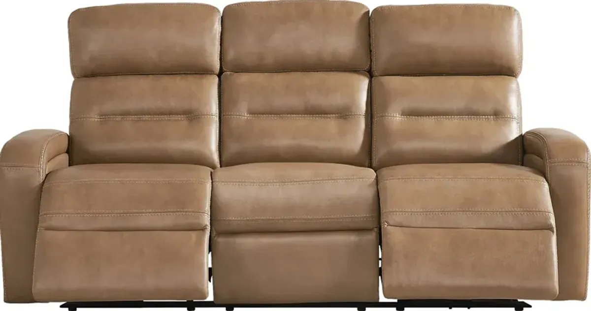 Sierra Madre Saddle Leather Dual Power Reclining Sofa
