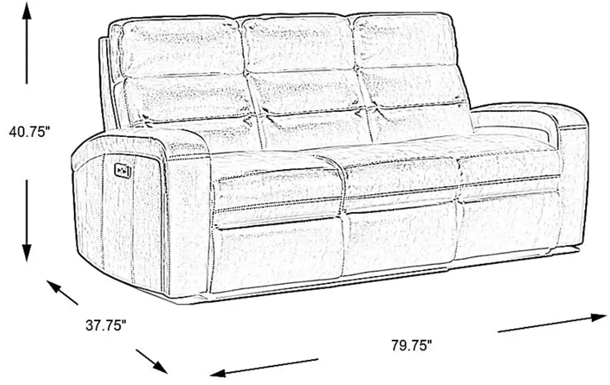 Sierra Madre Gray Leather Dual Power Reclining Sofa