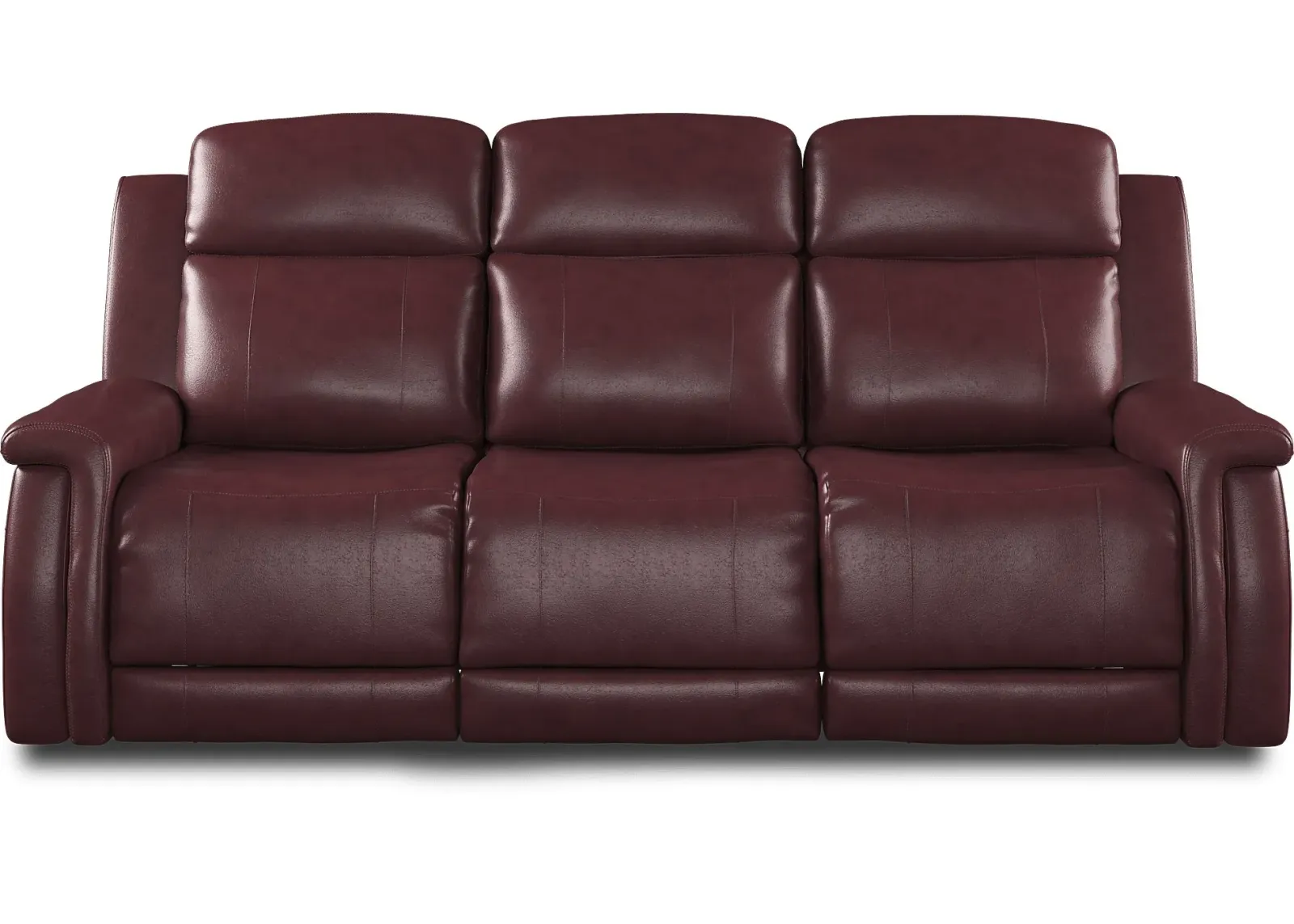 Orsini Red Leather Dual Power Reclining Sofa