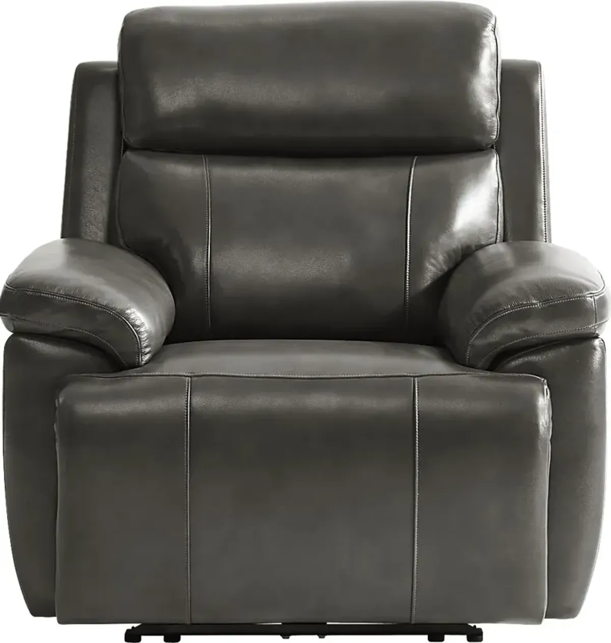 Barolo Dark Gray Leather 8 Pc Triple Power Reclining Living Room with Massage and Heat