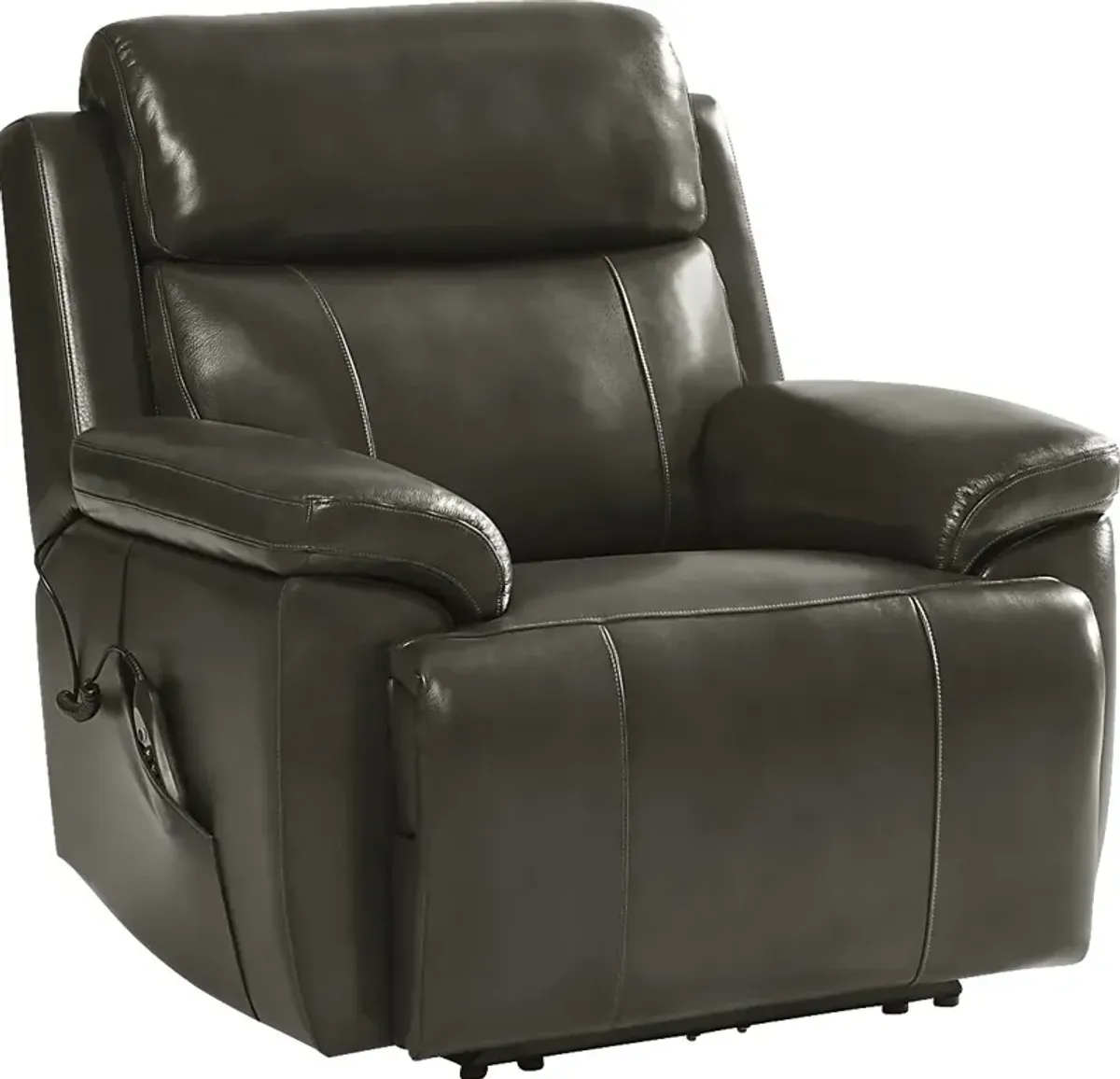 Barolo Dark Gray Leather 8 Pc Triple Power Reclining Living Room with Massage and Heat