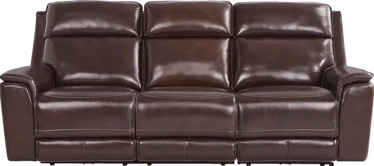 Magellan Merlot Leather Dual Power Reclining Sofa