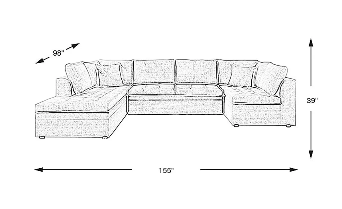Sheridan Place Off-White 3 Pc Sectional
