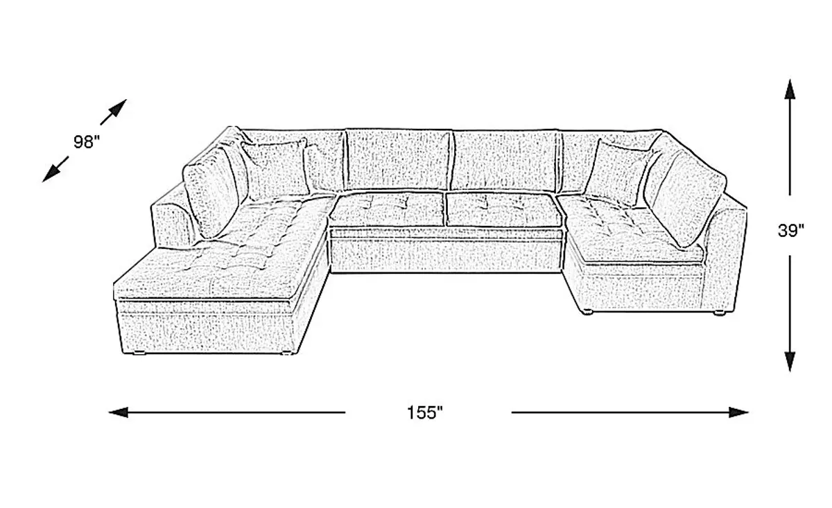 Sheridan Place Putty 3 Pc Sectional