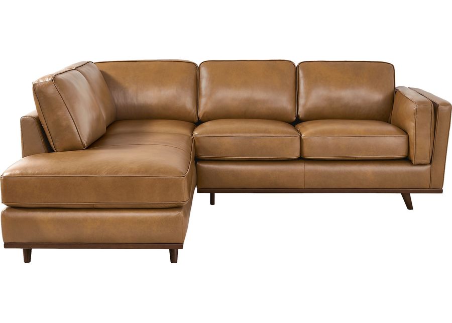 Duluth Caramel Leather 2 Pc Sectional