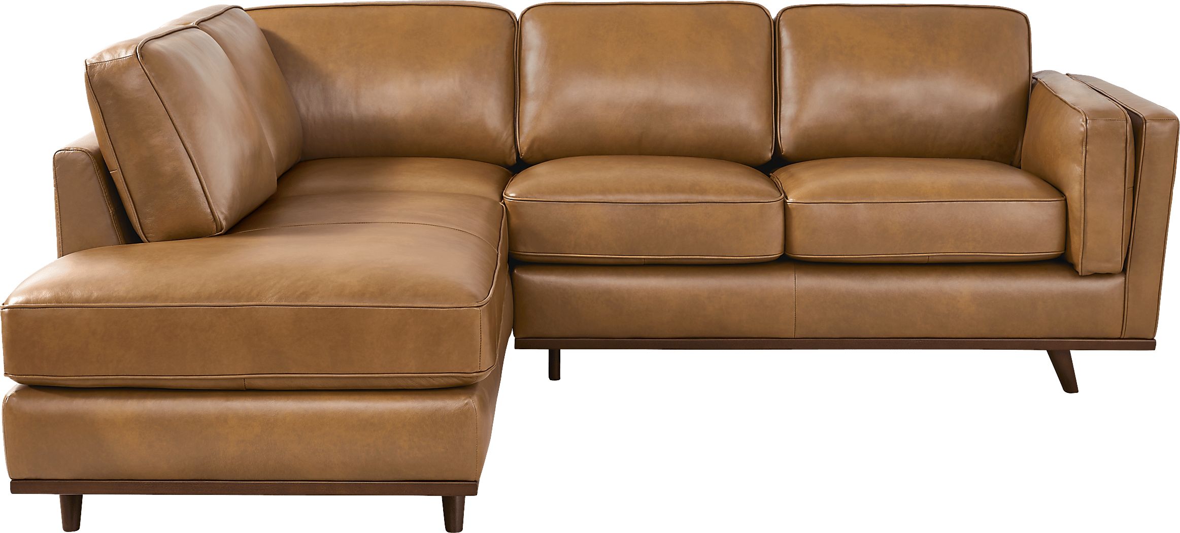 Duluth Caramel Leather 2 Pc Sectional