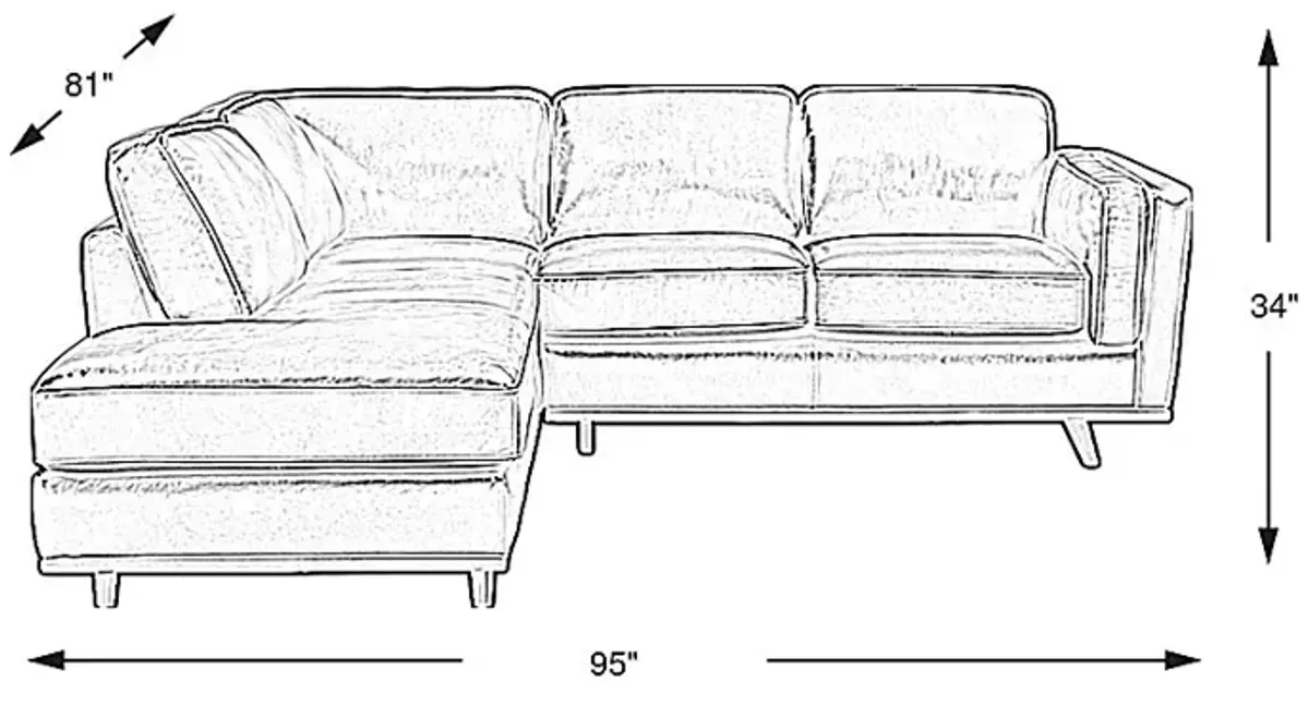 Duluth Olive Leather 2 Pc Sectional