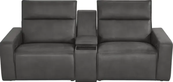 Charcoal 3 Pc Dual Power Reclining ModularTwo with Media Console