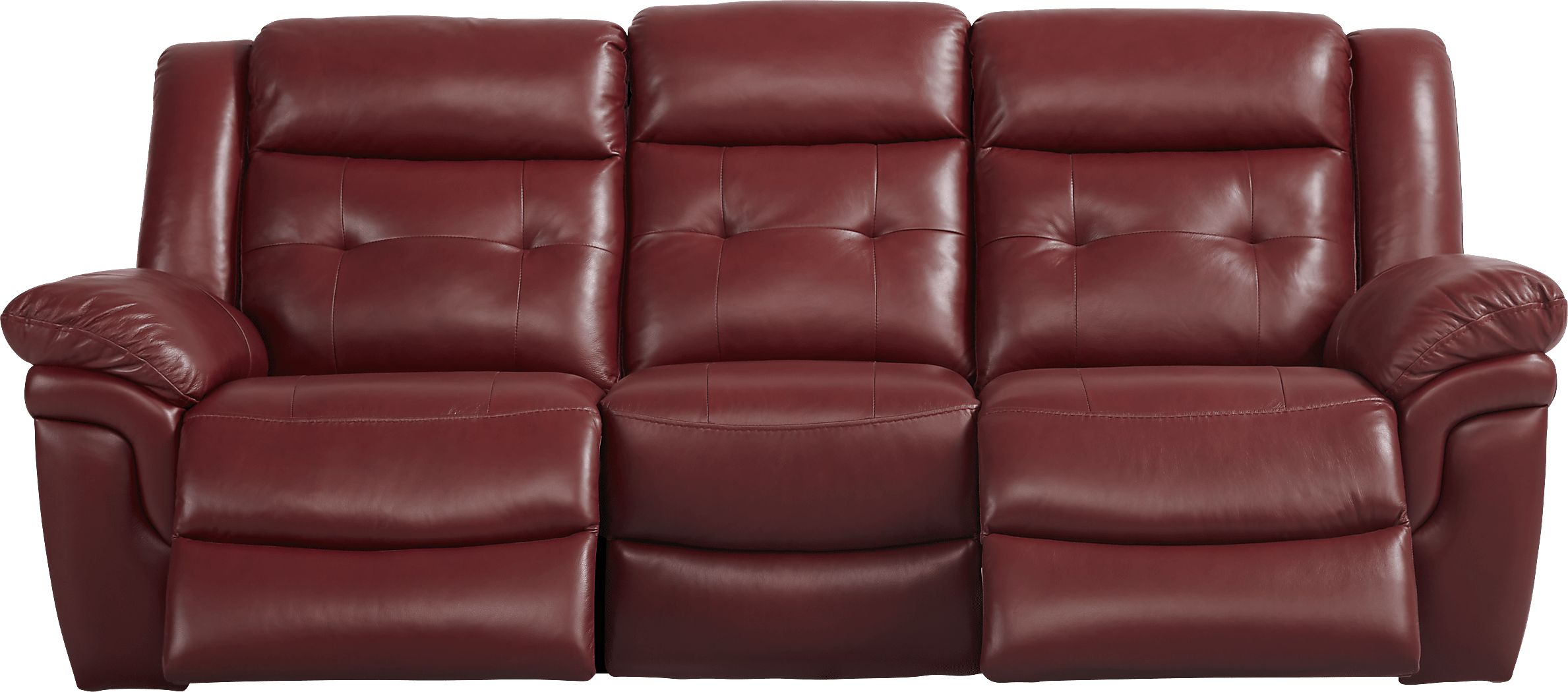 Ventoso Red Leather Power Reclining Sofa