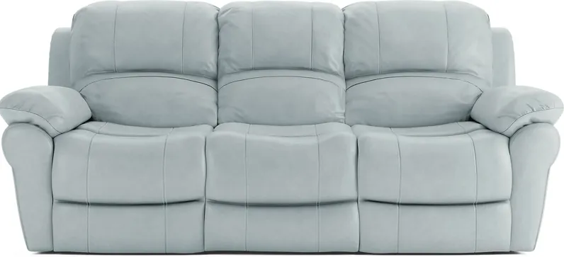 Vercelli Aqua Leather Power Reclining Sofa