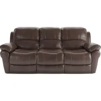 Vercelli Brown Leather Power Reclining Sofa