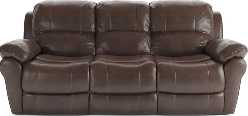 Vercelli Brown Leather Power Reclining Sofa