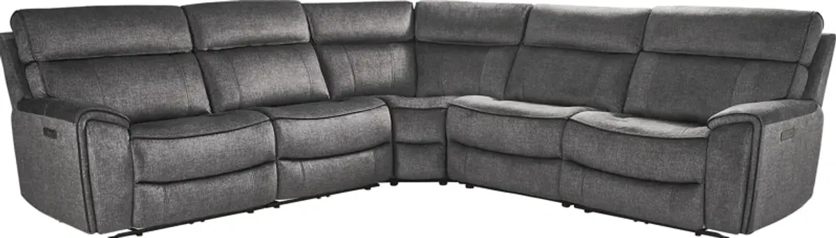 Bradshaw Place Dark Gray 5 Pc Dual Power Reclining Sectional
