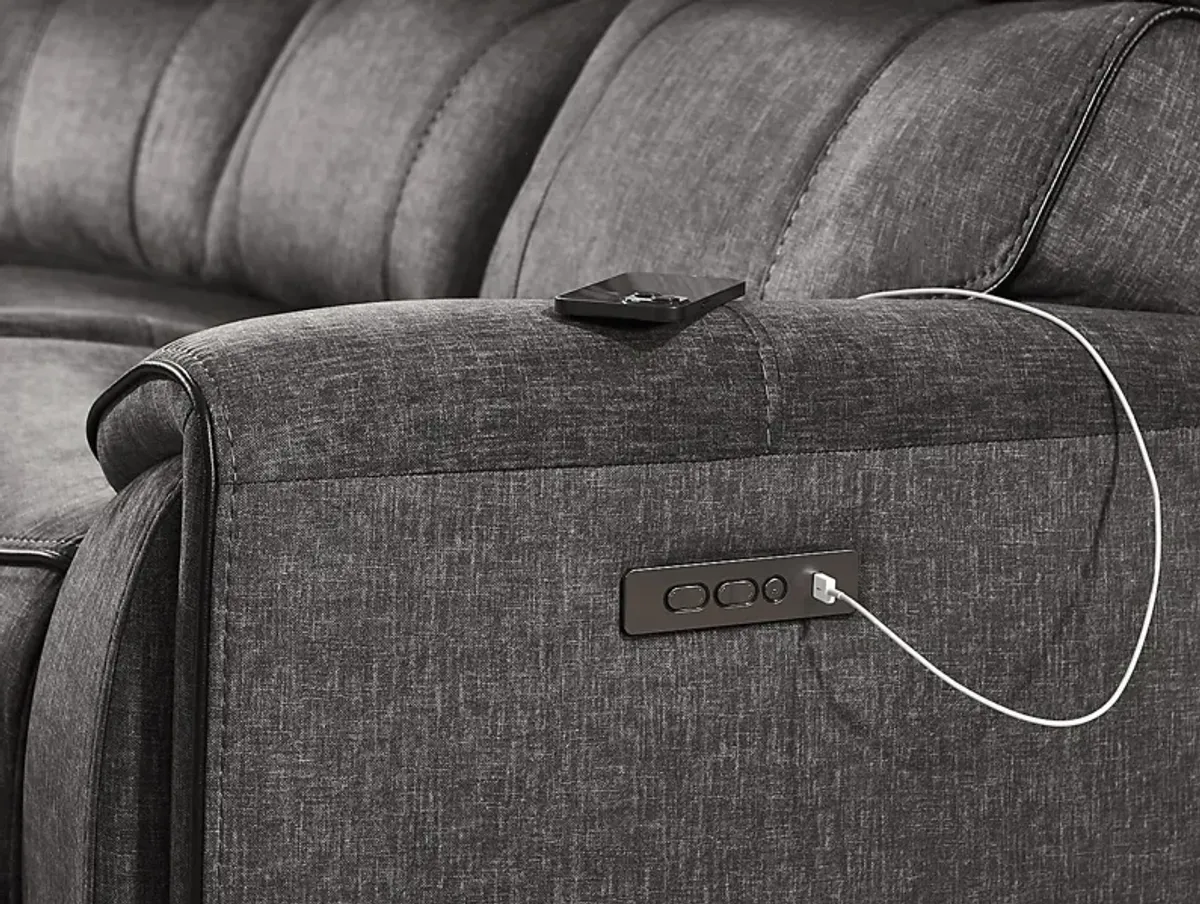 Bradshaw Place Dark Gray 5 Pc Dual Power Reclining Sectional