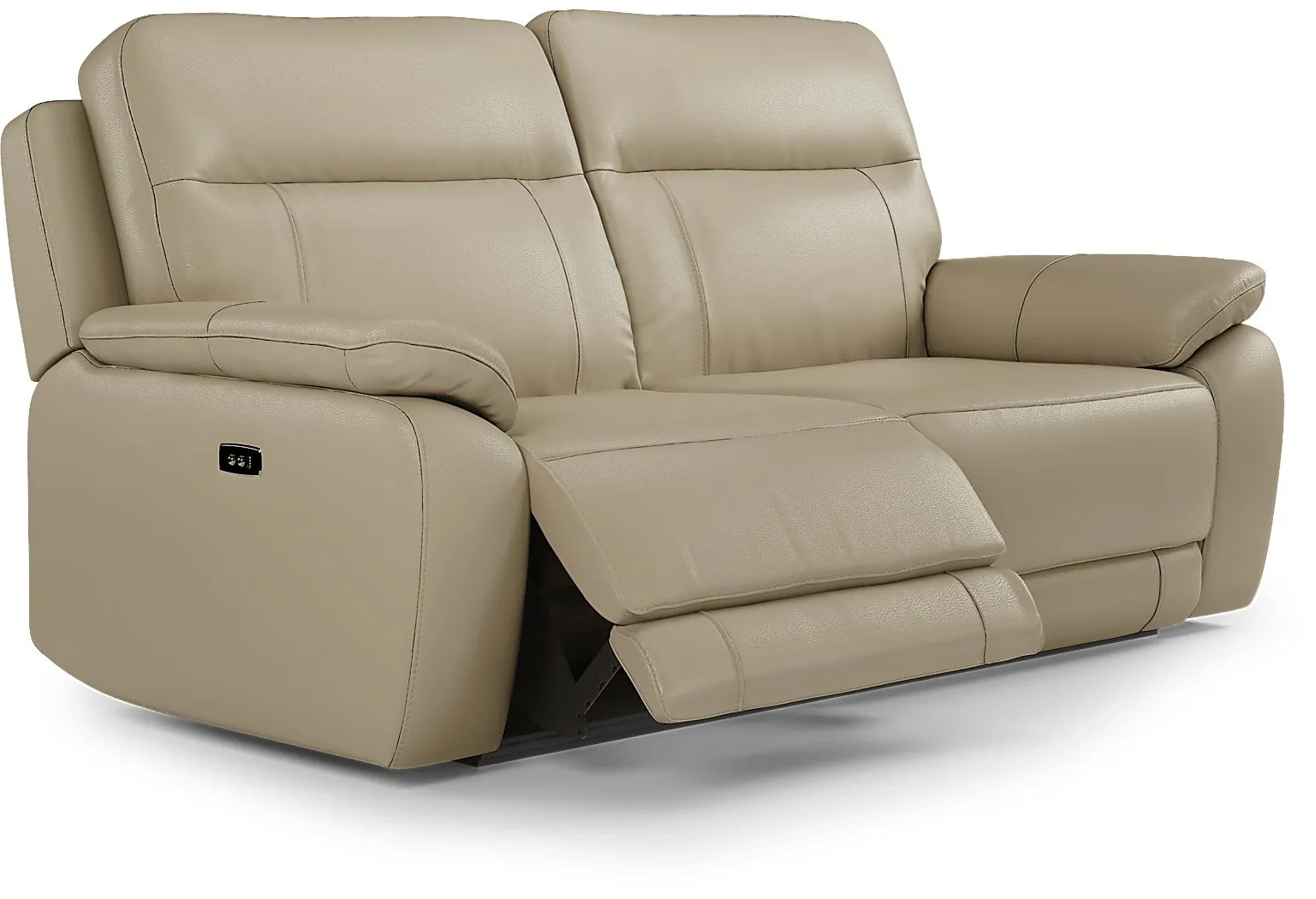 torini cream leather power reclining sofa