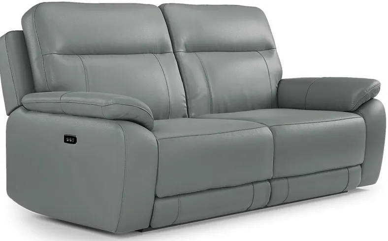 torini blue leather reclining sofa