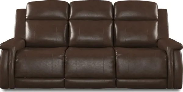 Orsini Brown Leather Dual Power Reclining Sofa