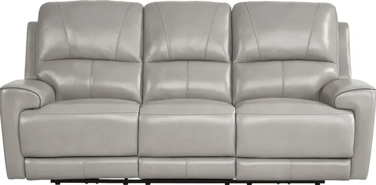 Fremont Gray Leather Reclining Sofa