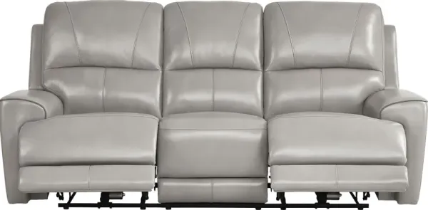 Fremont Gray Leather Reclining Sofa