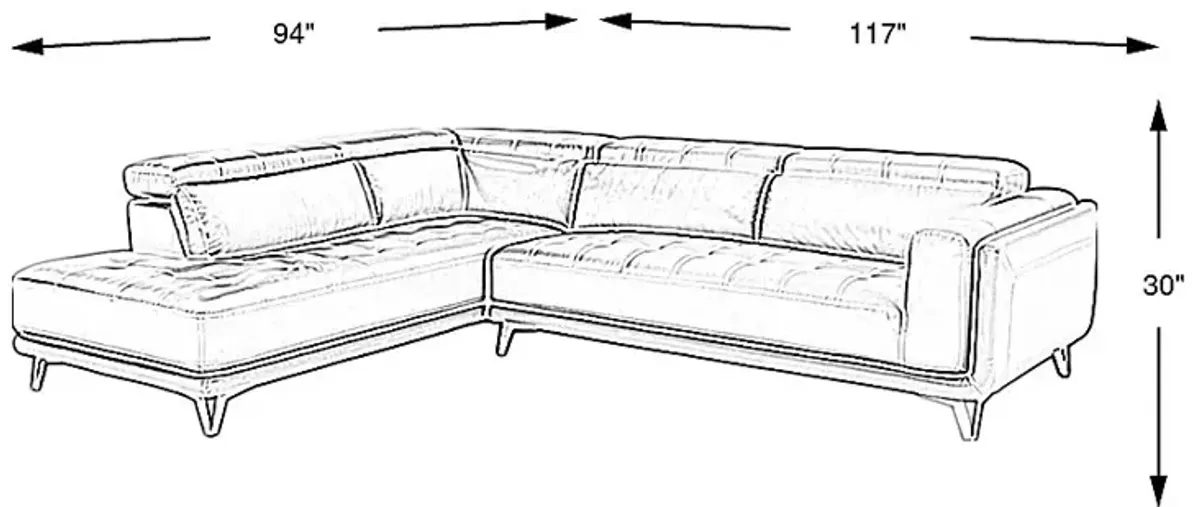 Hudson Heights Platinum 2 Pc Sectional