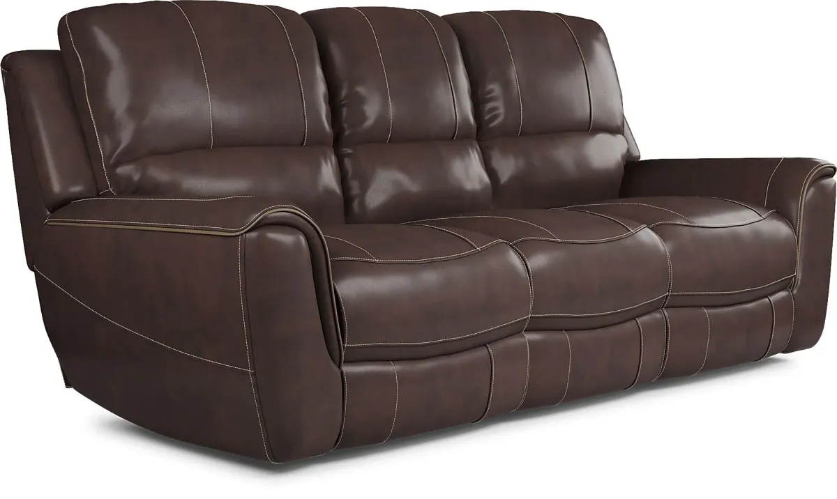 Lanzo Merlot Leather Reclining Sofa