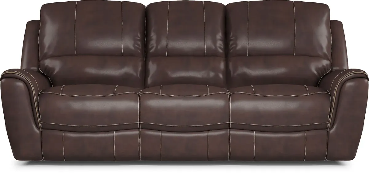 Lanzo Merlot Leather Reclining Sofa