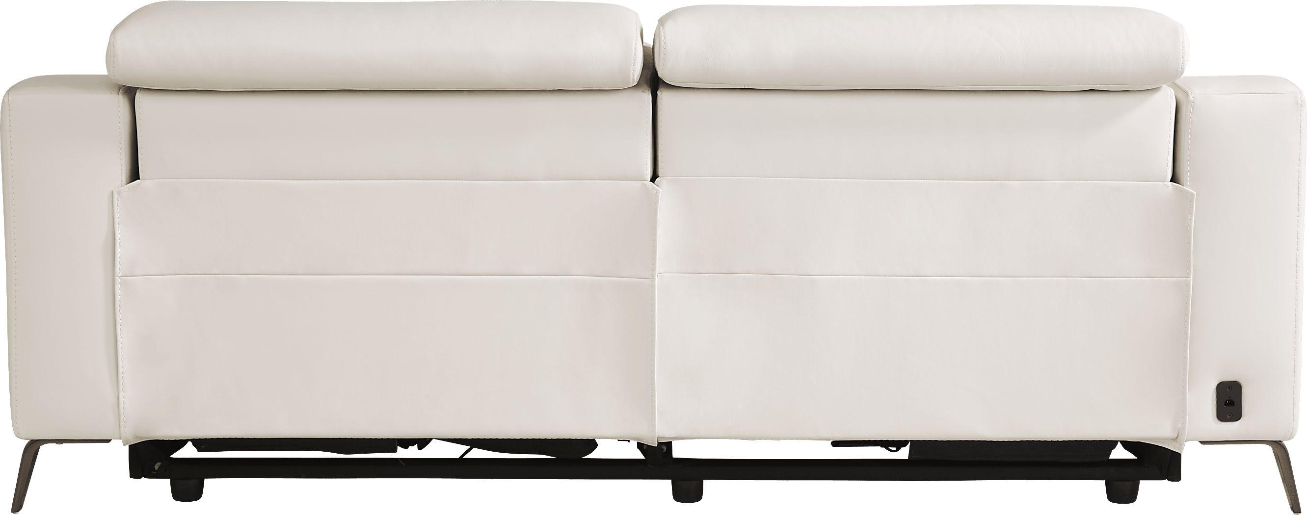 Castella Ivory Leather Dual Power Reclining Sofa