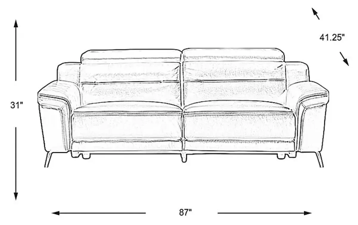 Castella Ivory Leather Dual Power Reclining Sofa