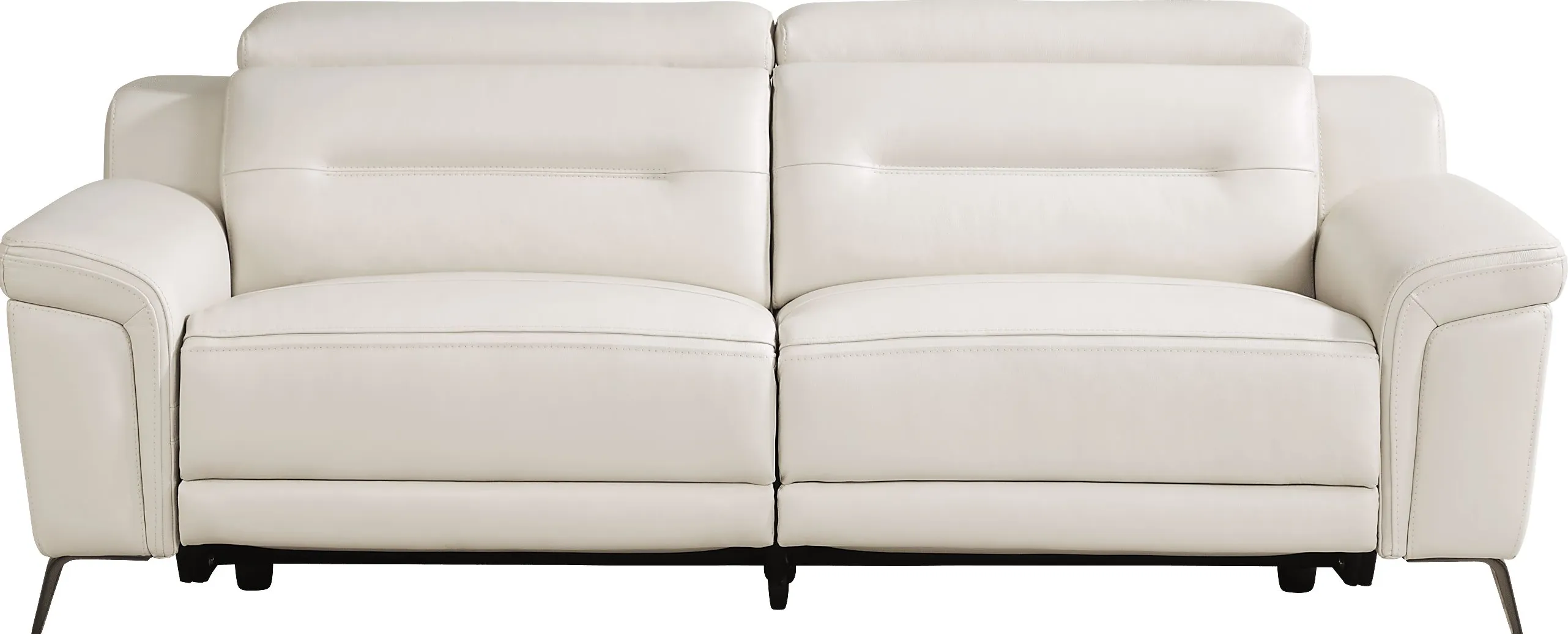 Castella Ivory Leather Dual Power Reclining Sofa