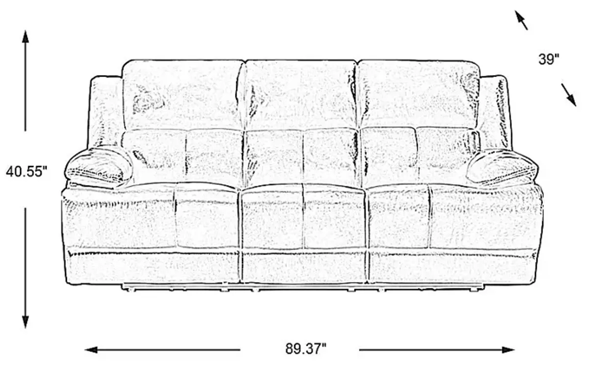 Montefano Brown Leather Reclining Sofa