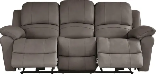Vercelli Way Gray Leather Reclining Sofa