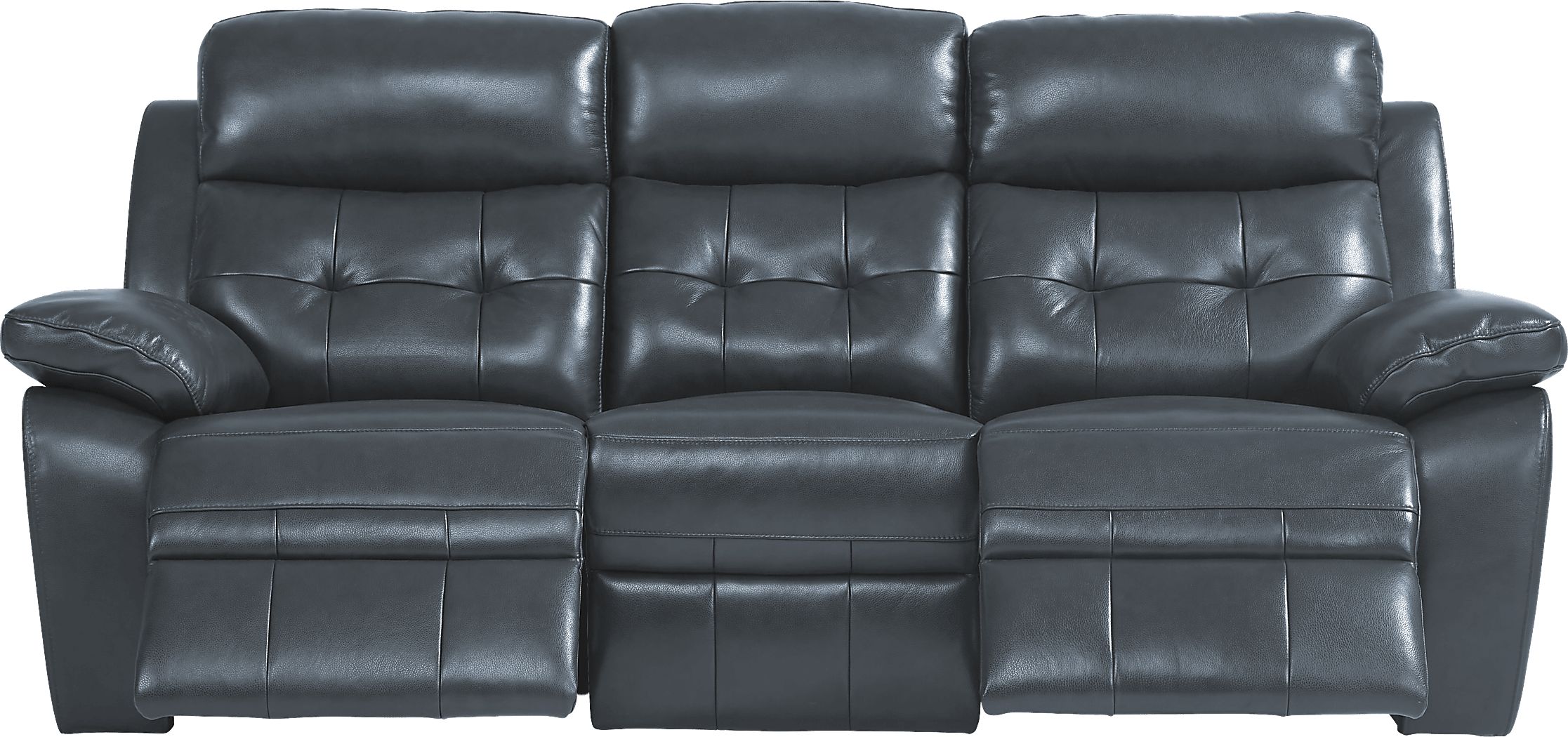 Antonin Blue Leather Reclining Sofa