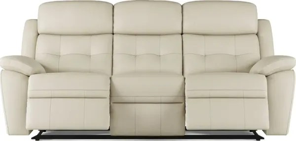 Antonin Beige Leather Reclining Sofa