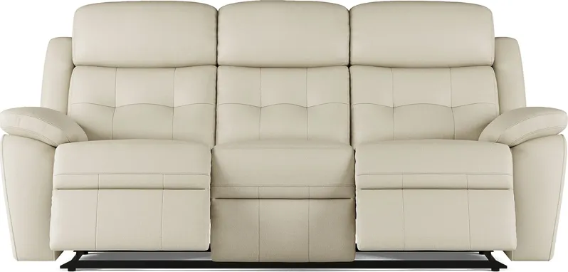 Antonin Beige Leather Reclining Sofa