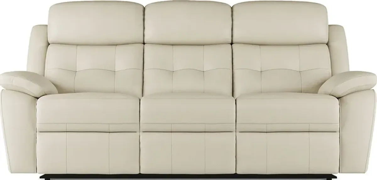 Antonin Beige Leather 2 Pc Living Room with Reclining Sofa