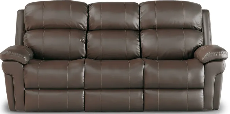 Trevino Place Chocolate Leather Reclining Sofa